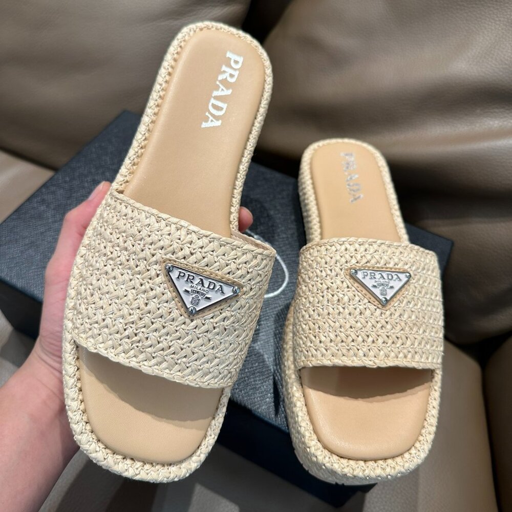 Prada women's woven slippers
